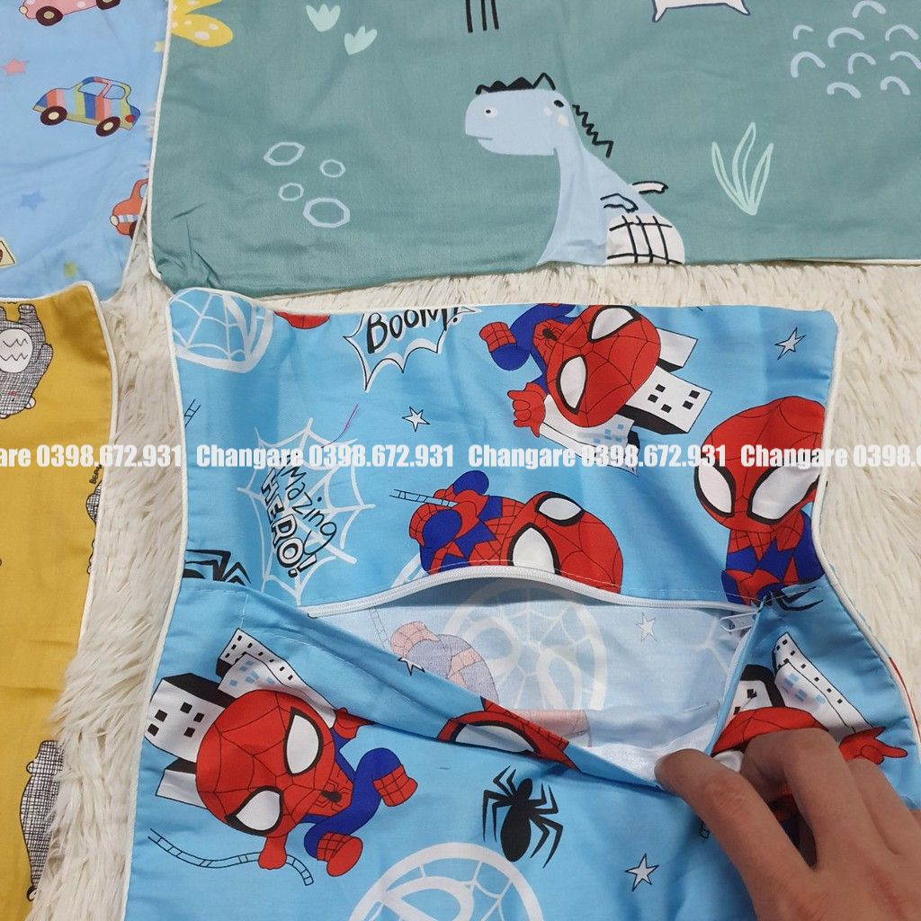 Gối trẻ em cotton 100%, gối cho bé 2 đến 7 tuổi mềm mát thấm mồ hôi tốt kích thước 30x50cm