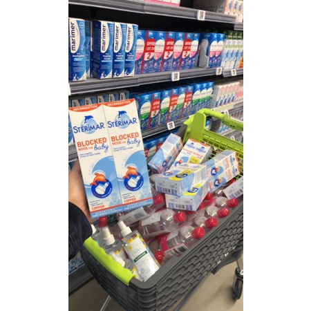 Xịt muối biển cá heo vàng và cá heo cam Sterimar Pháp (100ml) vệ sinh mũi cho bé 0-3 tuổi