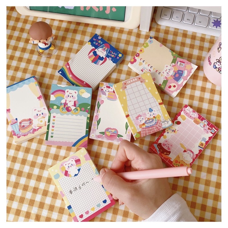 Giấy note 100 tờ dễ thương trang trí sổ bullet journal Hàn Quốc/ Giấy ghi chú cute Tẻn Tẻn