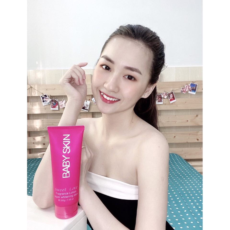 [Hàng chính hãng]- Kem trắng da body- Baby Skin Sweet Love Fragance Lotion