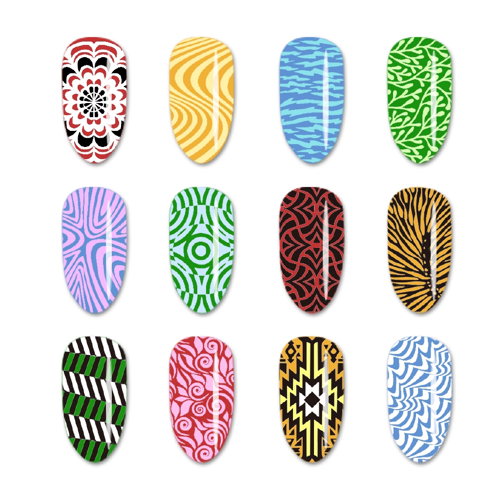 [Hàng mới về] Khuôn dập họa tiết trang trí móng phối nhiều hình dáng hợp thời trang