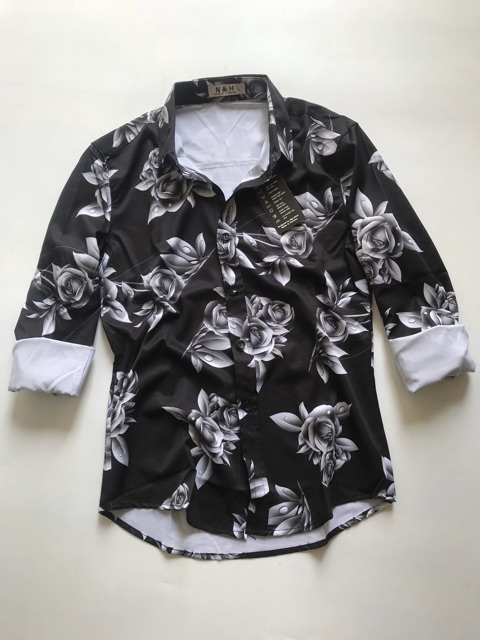 Áo sơ mi nam dài tay họa tiết cao cấp không nhăn chất đẹp