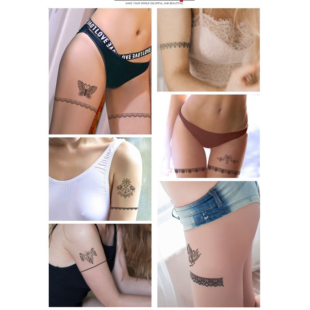 Hình xăm tattoo sticker chống nước tạm thời AN TOÀN dễ dàng sử dụng combo 1 tấm 20x17cm size vừa