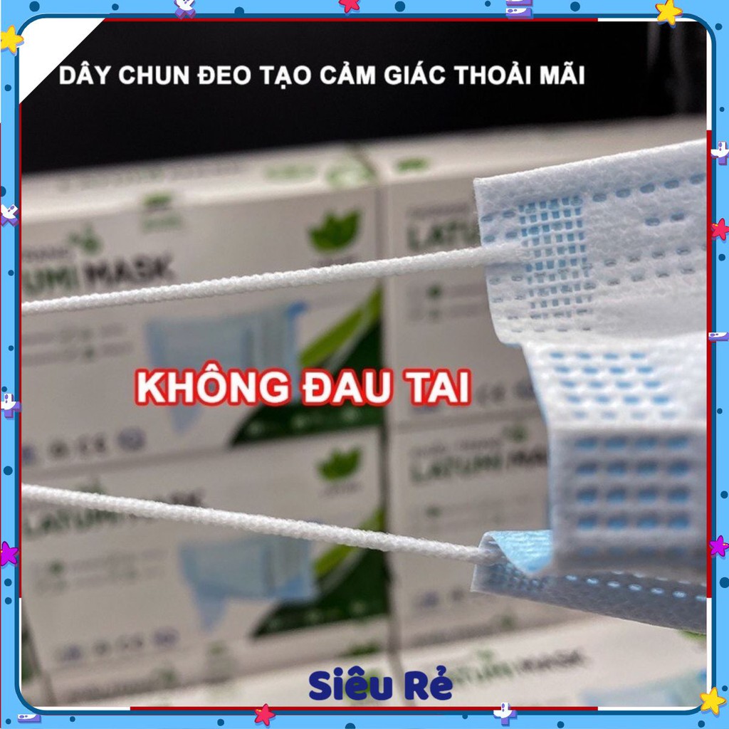 1 Hộp Khẩu Trang Y Tế 4 Lớp Lọc Khuẩn LATUMI 50 Cái / Hộp Chính Hãng Đạt Tiêu Chuẩn Quốc Tế Xuất Khẩu luckyyshop01