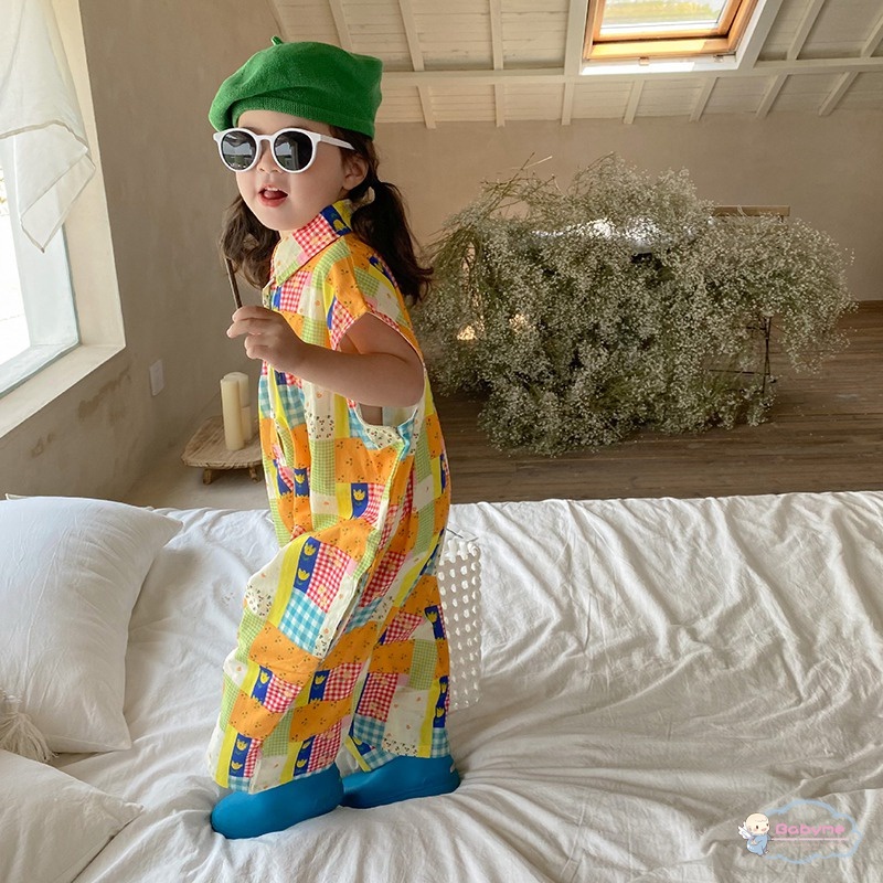 Đầm Liền Thân In Họa Tiết Caro Dáng Rộng Thoáng Khí Thời Trang Xinh Xắn Cho Bé Gái