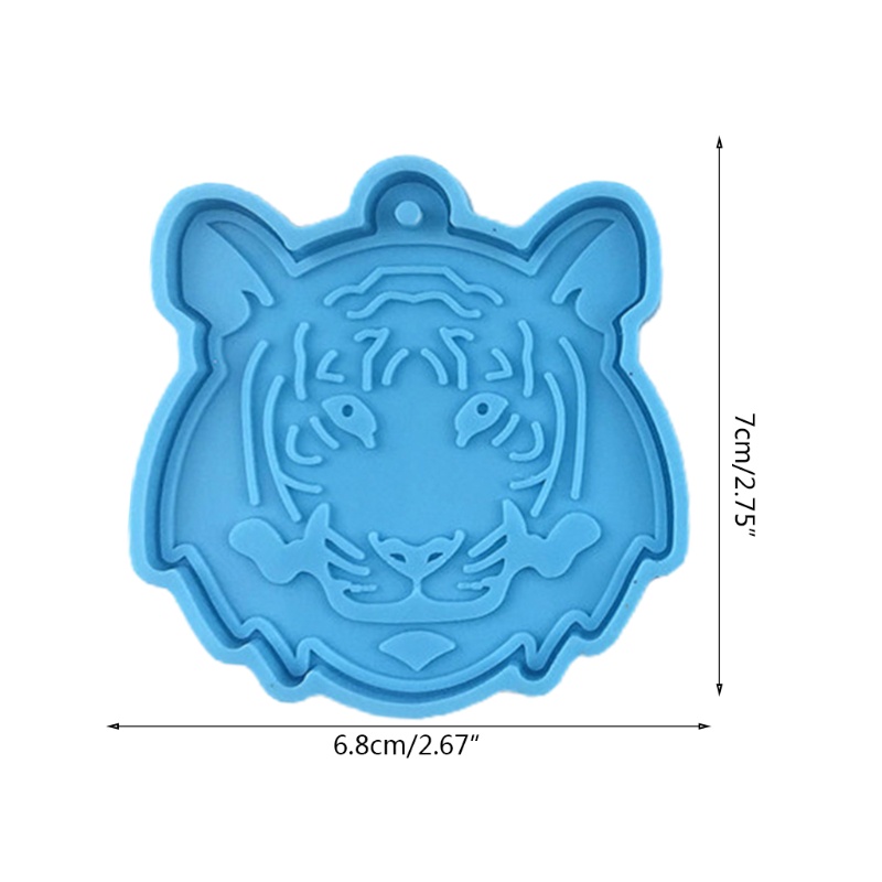 Khuôn Silicone Làm Móc Khóa Hình Đầu Hổ Bằng Pha Lê Epoxy
