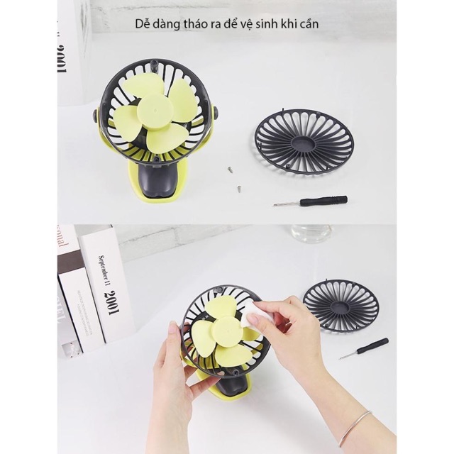 Quạt mini Yoobao cao cấp đủ màu sạc USB pin 6400mAh xoay 720 độ | BigBuy360 - bigbuy360.vn