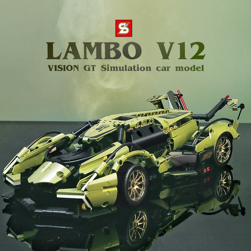 Đồ Chơi Lắp Ráp Kiểu LEGO TECHNIC Điều Khiển Từ Xa Siêu Xe Lamborghini V12 Vision GT Model SY8553 Với 1039 Mảnh Ghép