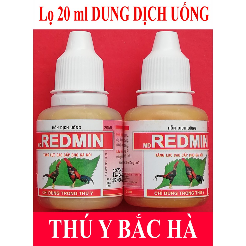 1 lọ MD REDMIN 20ml Sản phẩm tăng lực cao cấp chuyên dùng cho gà chọi, gà đá, chim cảnh