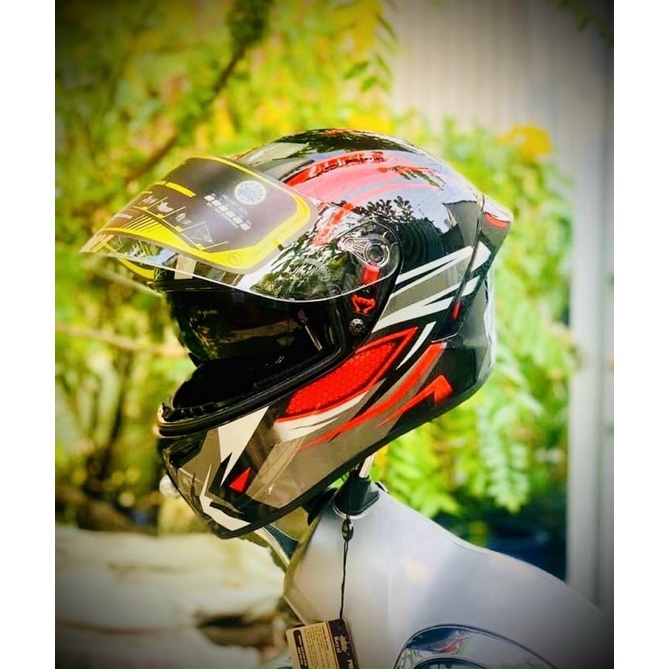 MŨ BẢO HIỂM FULLFACE 2 KÍNH ROYAL M266 CHÍNH HÃNG CAO CẤP ĐEN MỜ NHÁM BÓNG TEM MOTO PHƯỢT