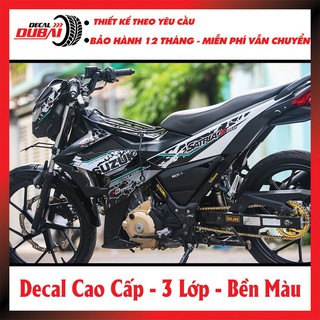 Tem Trùm Satria Raider Trắng Đen F150