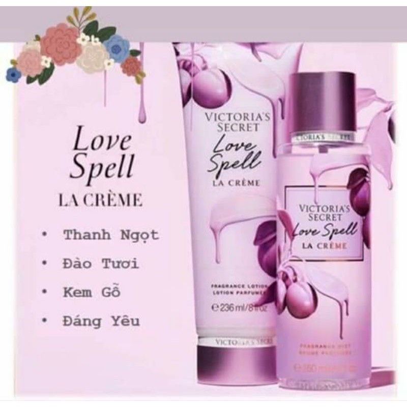 [ Trợ giá ] Xịt thơm toàn thân Love spell la creme Victoria Secret