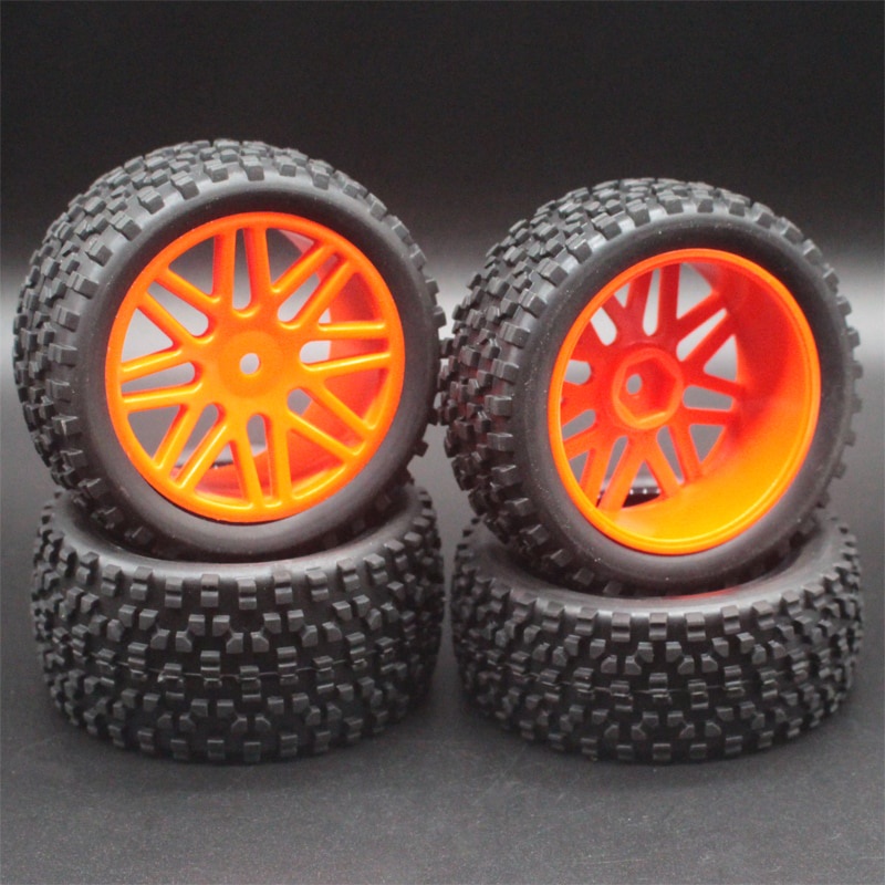 4 cái / lốc Cao su RC 1/10 Bánh xe Buggy & Lốp 12mm Hex Hub Mount cho RC Off Road Car HSP HP