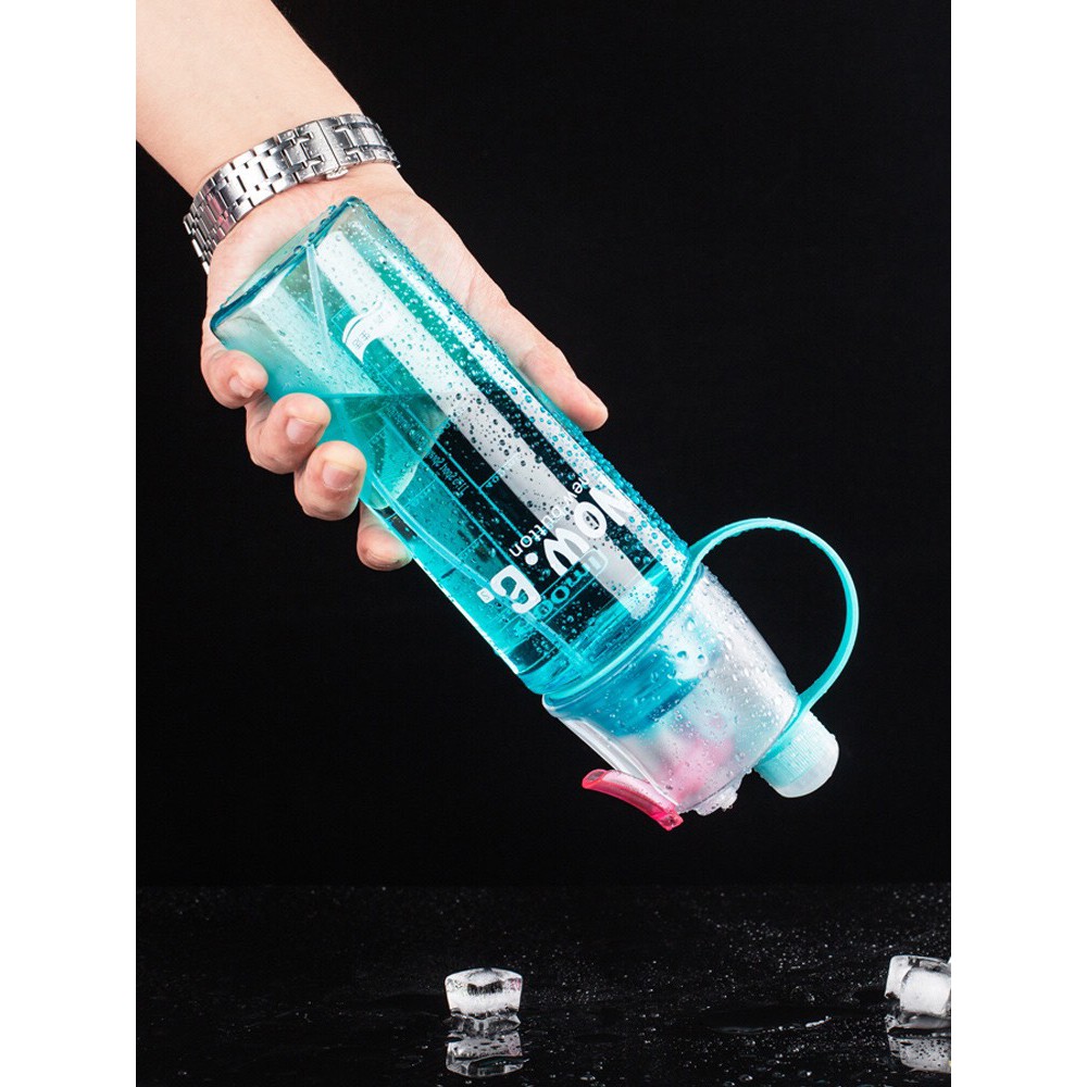 Bình nước thể thao 600ml có vòi xịt phun nước, bình nước thể thao phun sương 2 trong 1 | BigBuy360 - bigbuy360.vn