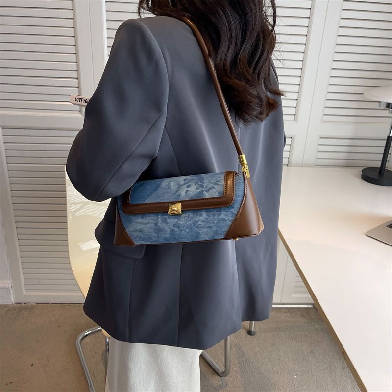 Túi Xách Đeo Vai / Kẹp Nách Chất Liệu Denim Phong Cách Thời Trang Pháp 2022 Cho Nữ