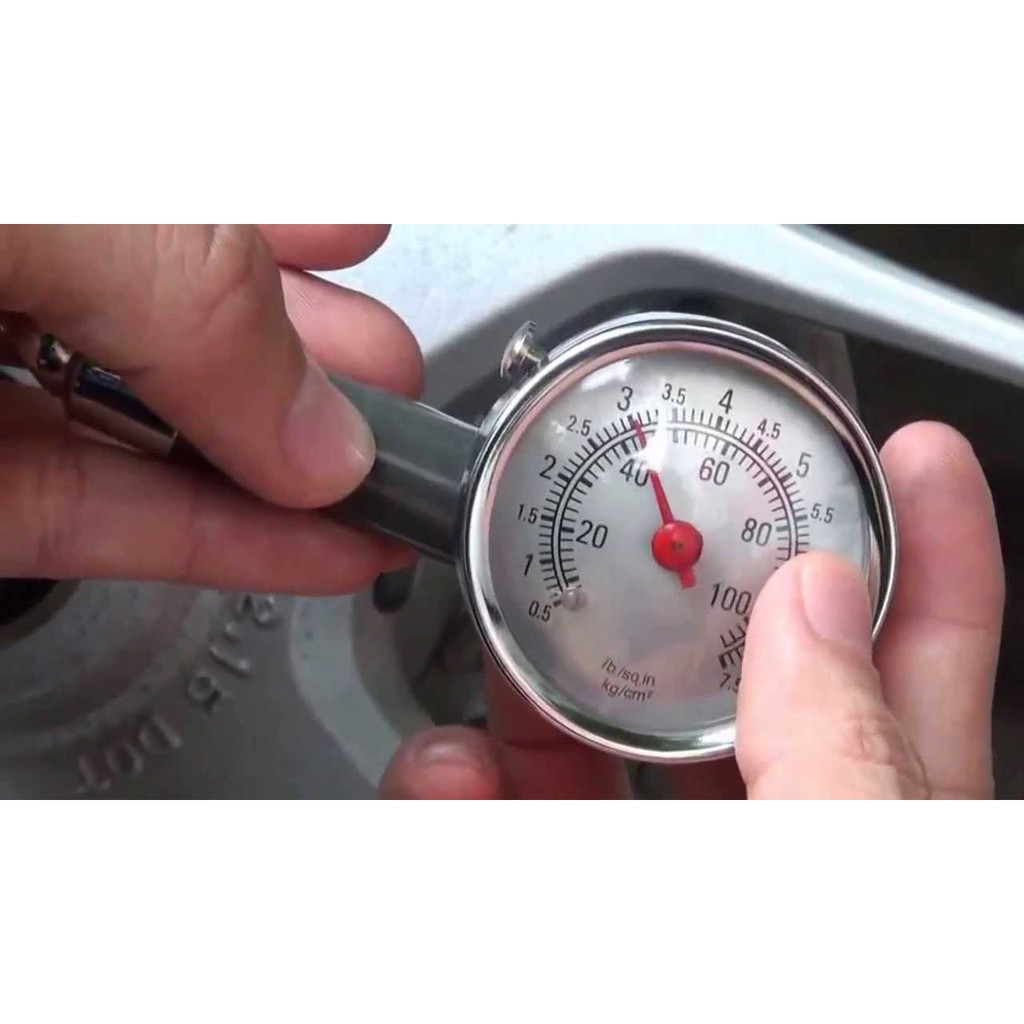 Đồng hồ đo áp suất lốp xe máy ô tô loại 1 đựng hộp nhựa cứng