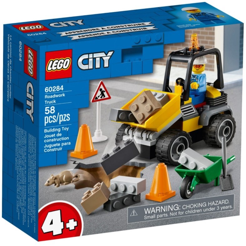 LEGO 60284 City - Xe Xúc Lật Sửa Chữa Đường