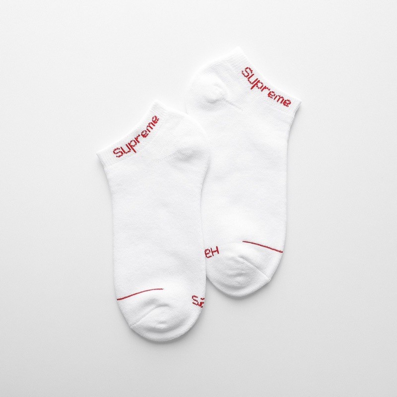 Tất cổ ngắn vớ Supreme Hanes thời trang cao cấp Unisex Chất liệu Cotton dệt kim dày dặn êm ái và chống hôi chân