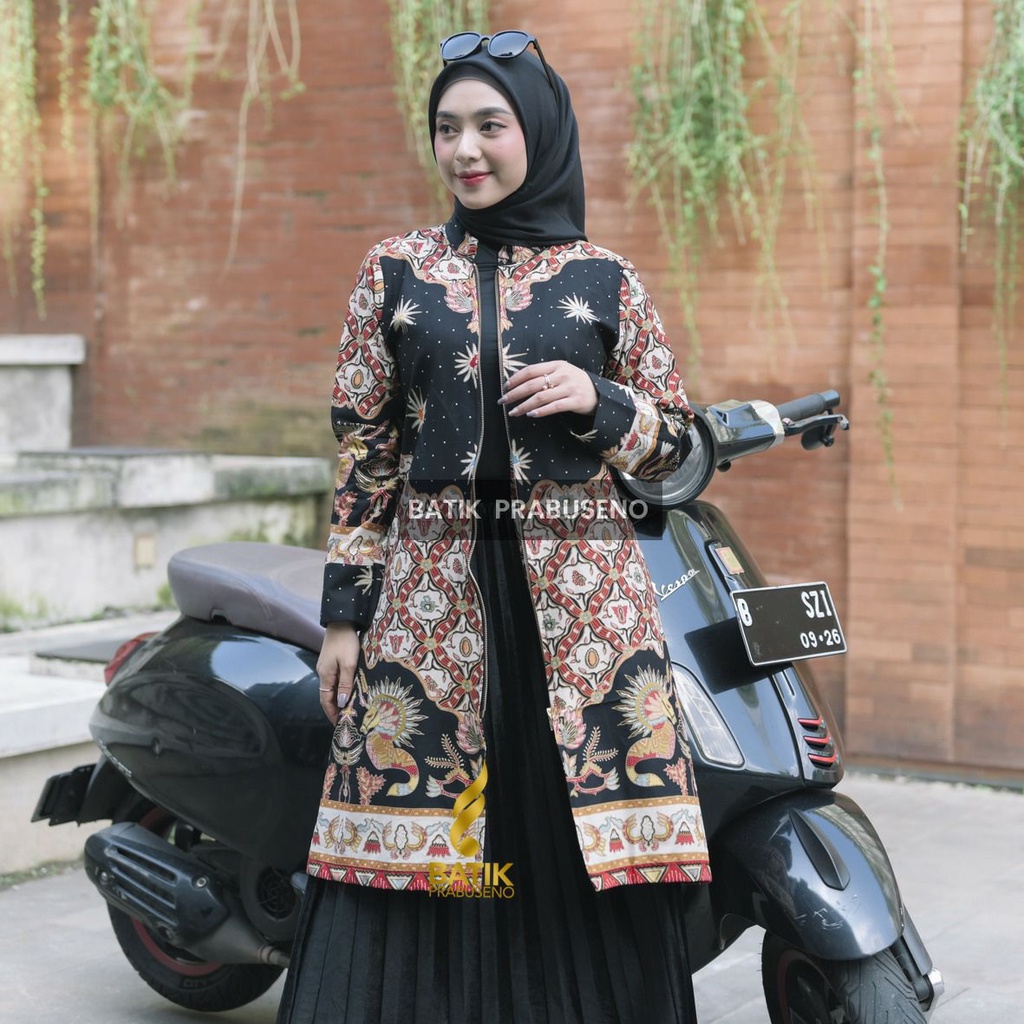 Wigati Áo Kiểu Batik Prabuseno Tay Dài Size XXL Che Phủ Toàn Diện Họa Tiết Dân Tộc Phong Cách Dân Tộc Trang Trọng Cho Nữ Văn Phòng 2022