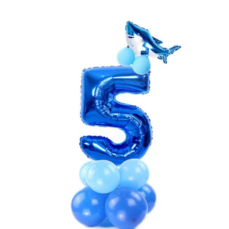 Bong Bóng Hình Cá Mập 32inch Trang Trí Tiệc Sinh Nhật Cho Bé