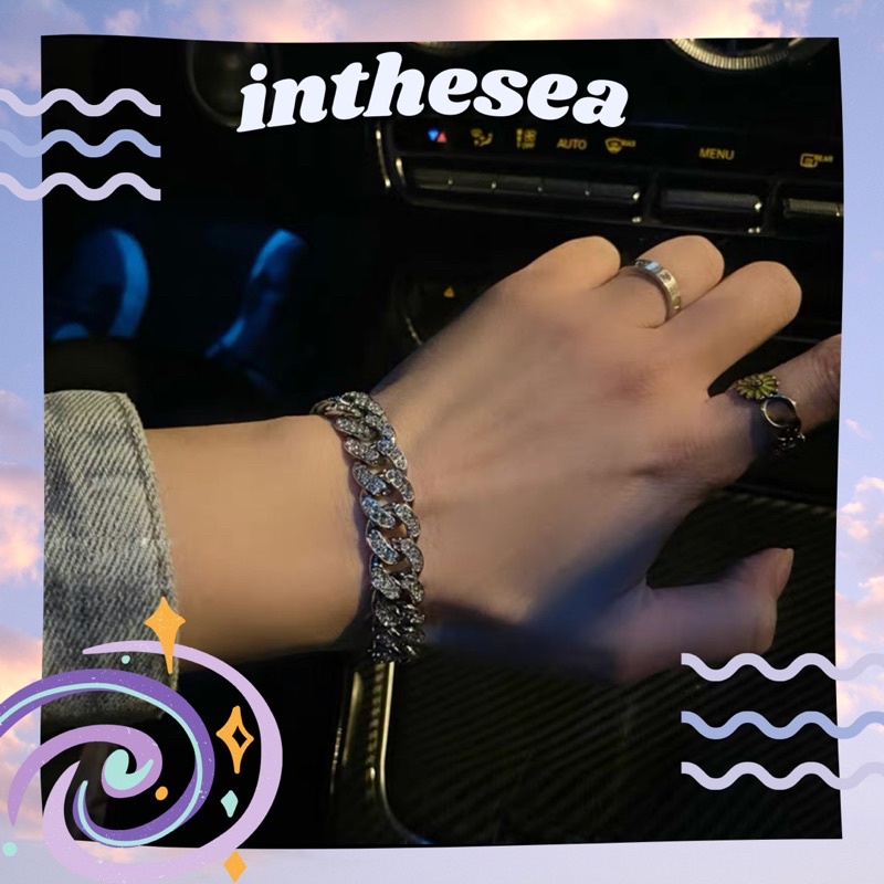 Vòng Titan Curban đính đá cho nam