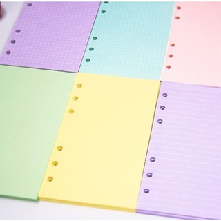 Giấy refill màu ruột sổ Planner 6 lỗ A5/A6 40 tờ, Giấy dùng cho sổ còng