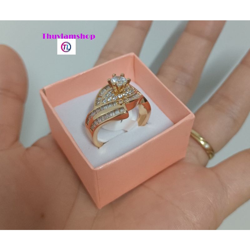 Nhẫn nữ đính đá pha lê sang chảnh đi tiệc đi chơi đều sang trọng thanh lịch chất liệu Thép Titan không đen không gỉ