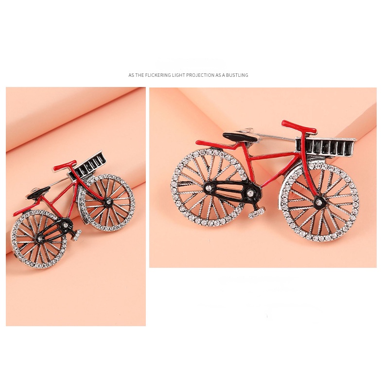 Ghim Cài Áo Hình Xe Đạp Đính Pha Lê Phong Cách Cổ Điển Sang Trọng Thời Trang Cho Nam Và Nữ