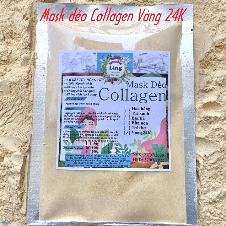 1Kg Mask dẻo Nano Collagen Vàng có giấy VSATTP và ĐKKD nguyên chất thiên nhiên 100% dùng để đắp mặt