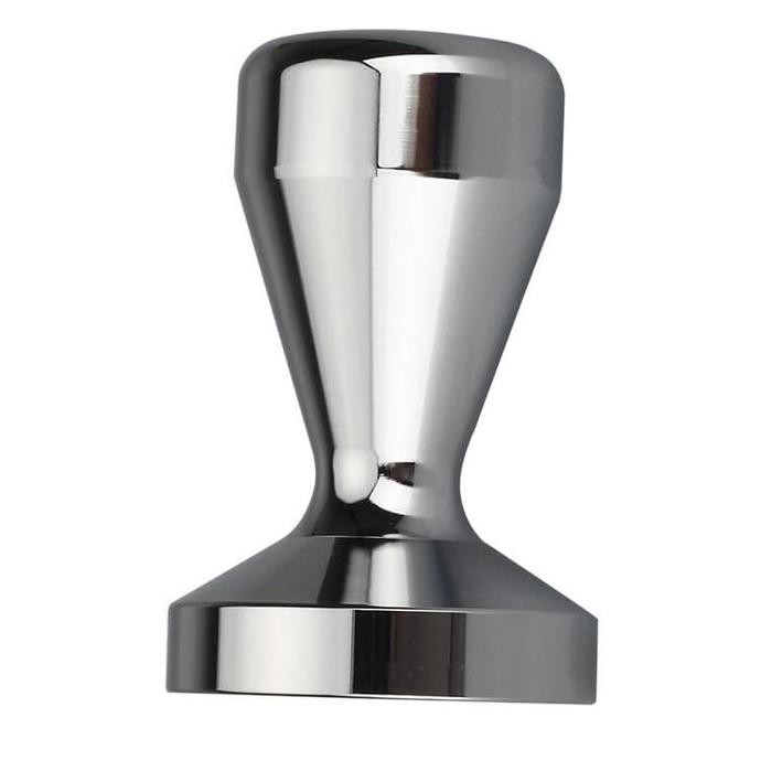 Espresso Tamper Flat Stainless Steel Chrome Plated 50mm Silver