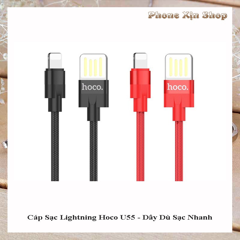 Cáp Sạc Lightning Hoco U55 - Dây Dù Sạc Nhanh