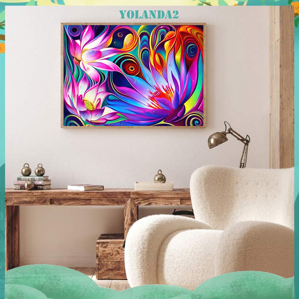 (canvas no printing)  Toàn Bộ Tranh Thêu Chữ Thập Họa Tiết Hoa Sen 11CT