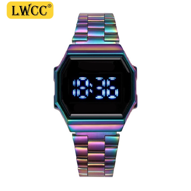LWCC 8086 Đồng hồ điện tử đeo tay chống nước màn hình cảm ứng cho nam và nữ