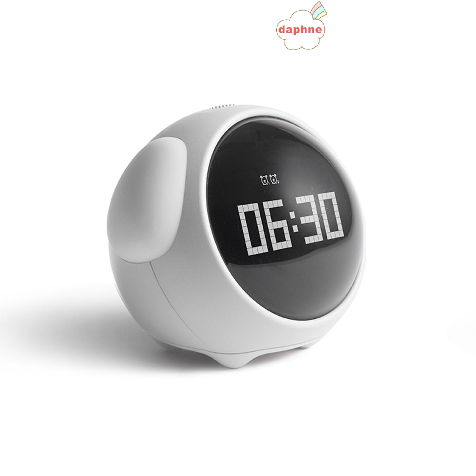 DAPHNE 4.3''x 4.1''x3.6'' Wake Up Light Dual Alarm Clock Night Light Kids alarm clock Snooze White Voice-activated Temperature Detection Kids Adjustable Brightness