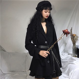 [SẴN]-Áo Blazer Đen kèm đai (C72)