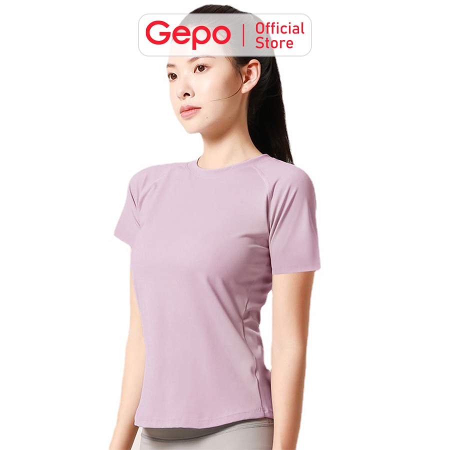 Áo thun cộc tay tập gym yoga nữ vải co giãn 4 chiều mềm mịn thấm hút mồ hôi GEPO GP210