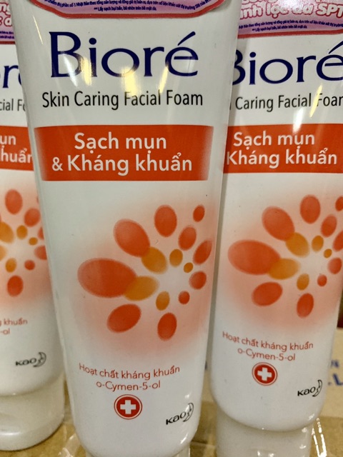 Sữa Rửa Mặt Biore Sạch Mụn & Kháng Khuẩn 100g ( mầu cam )