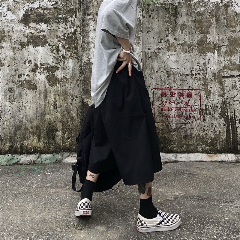 Quần ống rộng Màu Đen Phong Cách Đường Phố Nhật Bản Thời Trang Mùa Hè Dành Cho Nam 2022