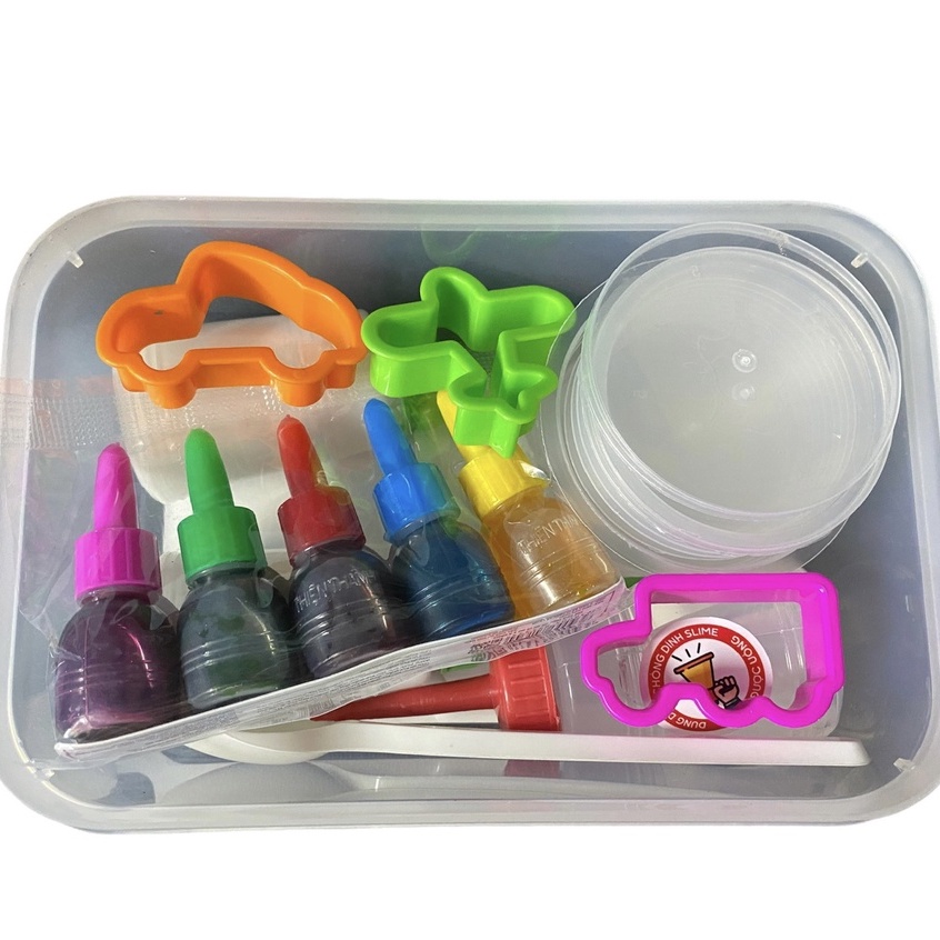 Bộ kit làm slime TAKACOL slam an toàn cho bé, bé sẽ rất vui, tặng kèm 5 màu thực phẩm kèm hũ đựng tiện dụng, slam KITBAS