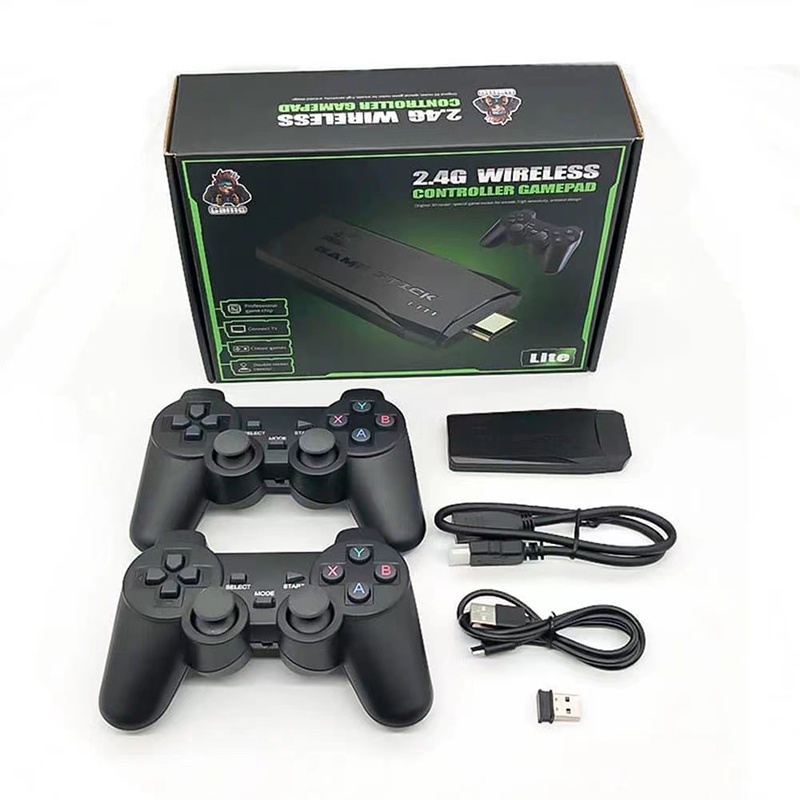 Máy chơi game cầm tay 4 nút kết nối HDMI không dây tích hợp 10000 game bộ nhớ 64GB 2 tay cầm bảo hành 12 tháng UB-66