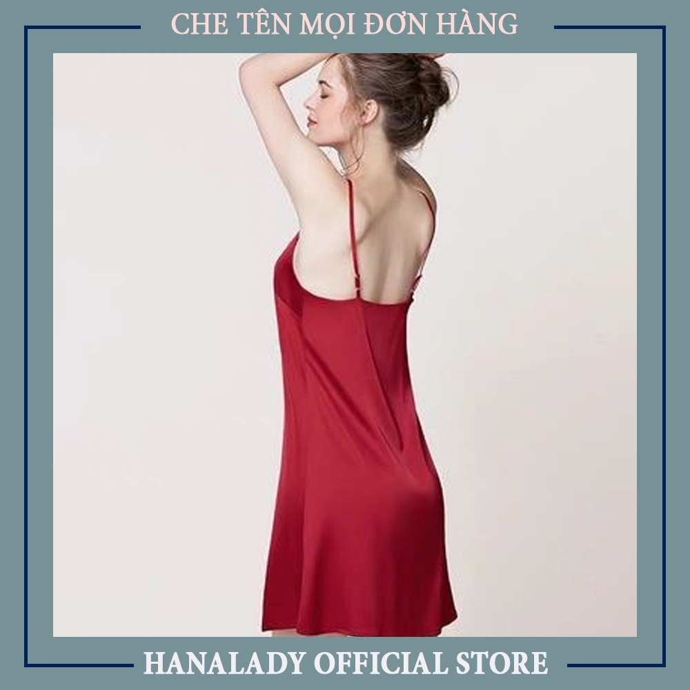 Đầm ngủ sexy - Váy ngủ 2 dây lụa cao cấp trơn đơn giản quyến rũ gợi cảm V447
