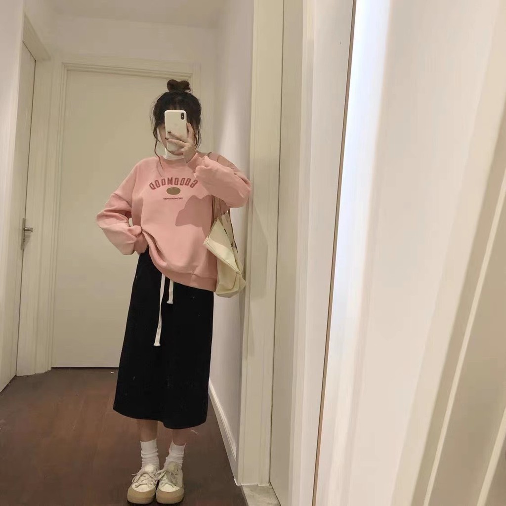 Áo hoodie nữ cổ tròn dài tay chất nỉ dày chữ Good Mood Friday | WebRaoVat - webraovat.net.vn