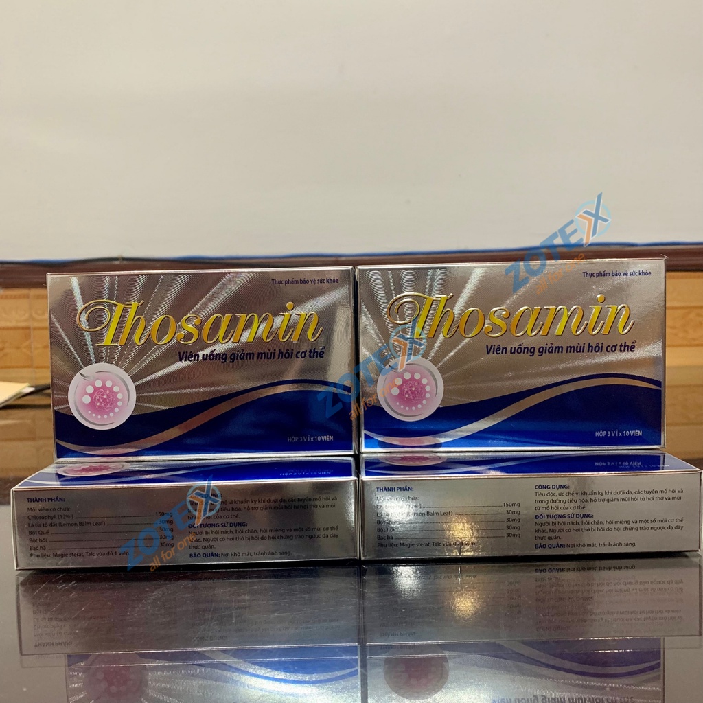 Viên uống khử mùi cơ thể Thoasamin giảm hôi nách hôi chân hôi miệng
