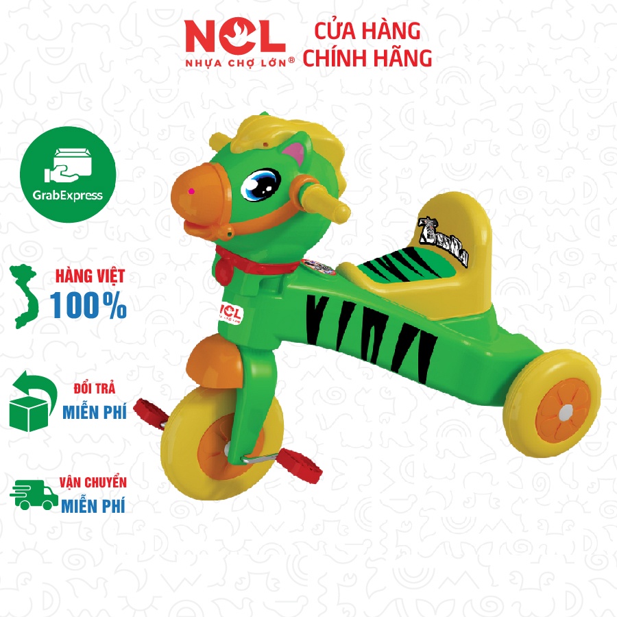 [Nhựa Chợ Lớn] Xe 3 Bánh L7 hình Con Ngựa Vằn (Không nhạc) M1764AX3B