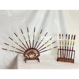 Bộ 6 đũa thờ rồng kệ gỗ (phụ kiện đồ thờ)