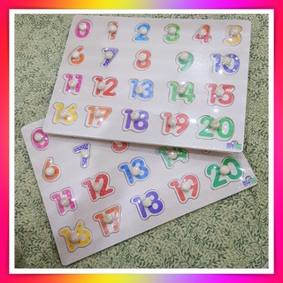 [ĐỒ CHƠI THÔNG MINH] BẢNG GHÉP HÌNH 20 SỐ NÚM GỖ