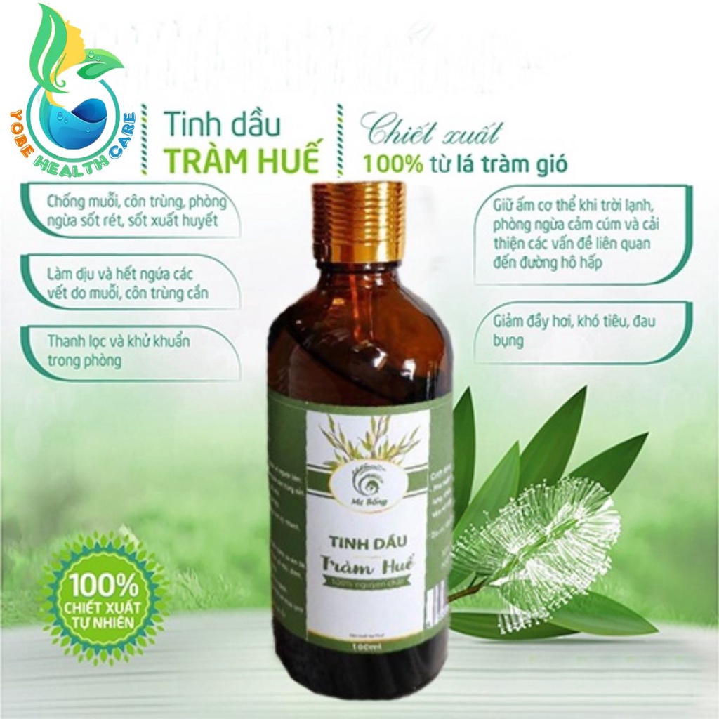 [ MUA 3 TẶNG 1 ] Tinh Dầu Tràm Huế Nguyên Chất, Sản Phẩm Tinh Dầu Tràm 100% Tự Nhiên, Lọ 100ml