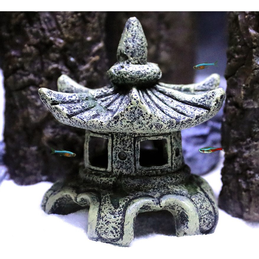 Tượng ngôi Chùa 🎁FREESHIP🎁 Tượng ngôi chùa trang trí bể cá thuỷ sinh