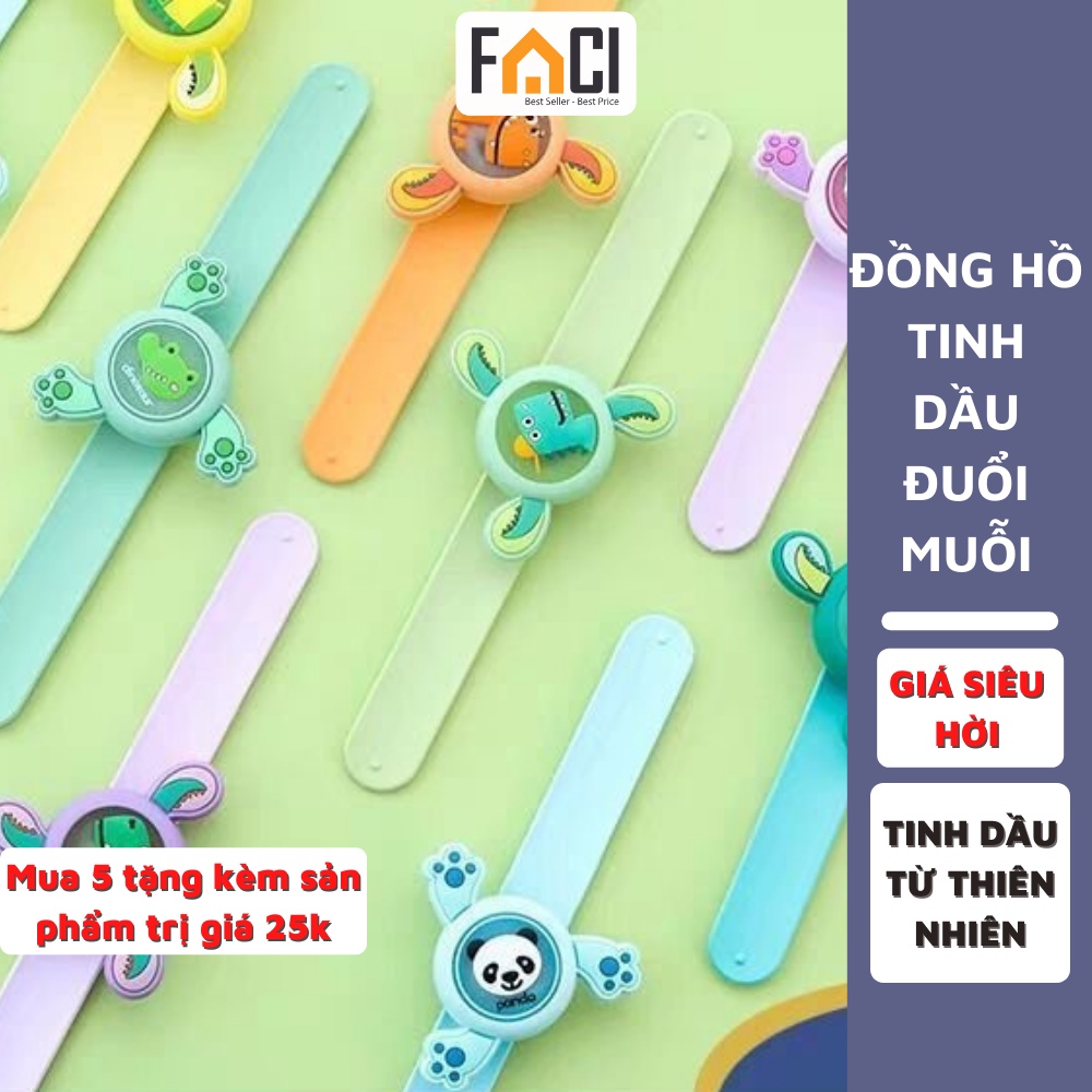 Đồng hồ tinh dầu đuổi muỗi đeo tay có đèn có xoay phát sáng an toàn cho bé