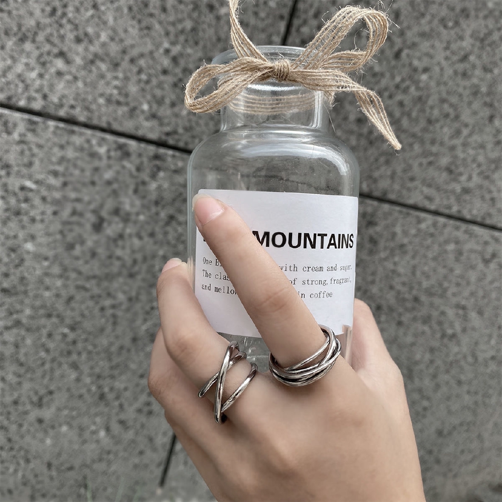 Nhẫn hở 22512 dạng quấn nhiều lớp thời trang hip hop có thể điều chỉnh được